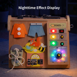 Tablero de Actividades LED Multifuncional, Juguetes Educativos para Niños, 4 en 1, Montessori, Plegable, Sensorial, de Madera, Juguete de Aprendizaje para Niños - Product Image 4