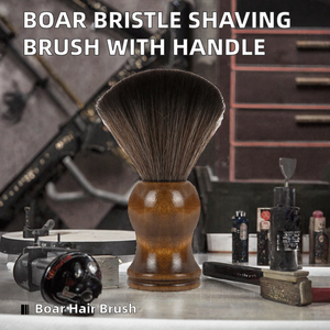 Brocha de afeitar Maclura de cerdas de jabalí con mango de madera, herramienta reutilizable para el afeitado y cuidado personal masculino - Product Image 2