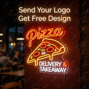 Enseigne néon personnalisée, logo lumineux pour pizzeria, affichage mural LED pour café, boutique, image de marque et décoration - Product Image 1