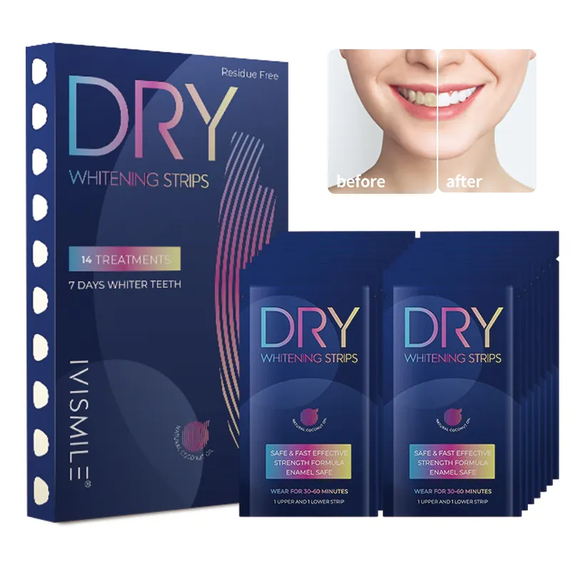 Thuisgebruik Geen Gevoelige Pijn Whitening Tanden Strips 6% Hp Mint Smaak Tanden Whitening Strips