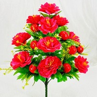 Kunstbloemen 18-koppige Peace Apples Phoenix-tail boeket met enkele steel Handgeverfde kunststof zijde Slaapkamer Woonkamer Vloer