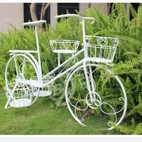 Rak Bunga & Penyangga Tanaman Sepeda Logam Desain Modern dengan Lapisan Powder Coating untuk Penggunaan di Lantai Rumah