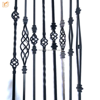 Balustre en fer forgé rond noir à panier unique, design populaire, pour escalier et balustrade de balcon, en métal 5/8