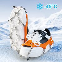 Crampons pour chaussures - 12 crampons à pointes en acier inoxydable - Grips antidérapants pour la neige pour la randonnée, l'alpinisme et l'escalade