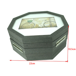 Un cadre <span class=keywords><strong>photo</strong></span> octogonal en bois adapté à la <span class=keywords><strong>photo</strong></span> de 4x6 ", cadre <span class=keywords><strong>photo</strong></span> pliable de fantaisie, suspendu au mur et au <span class=keywords><strong>collage</strong></span>. - Product Image 5