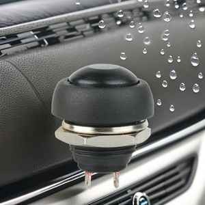 Interrupteur à bouton-poussoir autobloquant noir pour appareils électroménagers, voitures, bateaux 1A/3A Max. Courant 250V Max. Laiton et plastique pour tension électrique 12 mm - Product Image 2