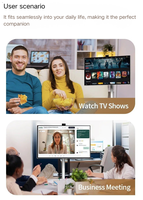 Kiosque mobile TV intelligent sur pied 21,5 pouces Android 15 Écran tactile capacitif 10 points Batterie 27000 mAh Point d'accès Wi-Fi pour la maison, le yoga et les films