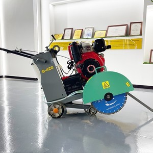 Coupe-béton Q-420 à moteur essence, lame diamantée de 400 mm, design compact pour la découpe de routes et de chaussées - Product Image 1