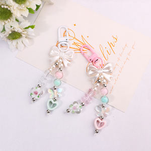 Hot Cute Fashion Decorative Chain Mobile Phone Key Charm Pendant <b>Keyring</b> Lightweight Customizable Women's Sling Keychain - Product Image 3