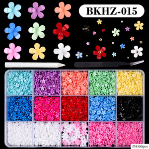 1000 pièces de breloques pour ongles en résine et perles, motif nœud, 15 compartiments, accessoires de décoration DIY pour manucure et kit de nail art - Product Image 5