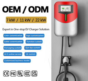 Nouvelle borne de recharge murale intelligente pour véhicules électriques, 32A Type 2 Triphasé, avec contrôle WiFi via application, compatible OCPP, câble de 5m, 7kW-22kW - Product Image 1