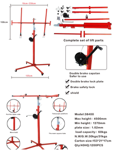 เครื่องยกยิปซั่มสำหรับติดตั้งบนเพดาน4.5เมตรเครื่องกว้านแบบแมนนวลล็อคอัตโนมัติเพื่อความปลอดภัย - Product Image 6