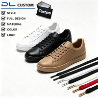 Baskets basses unisexes en cuir, décontractées, minimalistes, unies, pour le skate et la marche quotidienne, chaussures personnalisables