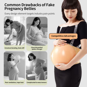 OEM/ODM, Falso Vientre de Silicona Beige con Certificación CE, Correas Invisibles para Embarazo, Suaves, Reutilizables, Impermeables, Accesorios para Películas - Product Image 4