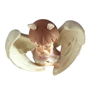 Usine en gros personnalisé mignon oreilles de <span class=keywords><strong>lapin</strong></span> ange fille Statue résine artisanat ornement décoration de la maison fille cadeau - Product Image 4