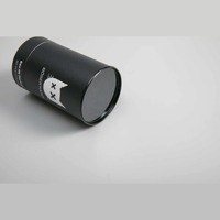 Emballage personnalisé en tube de papier kraft noir pour flacon de parfum avec logo en feuille d'or, boîte cylindrique, vente en gros, directement de l'usine, OEM ODM