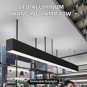 Indoor Modern Commercial Office Workshop Aluminum Hanging Lamp 30W LED Linear Light Pendant IP20 Rated Dimmable 5000K 120 Beam - Product Image 1