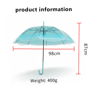 Mode longue poignée marche Style parapluie bleu méduse POE automatique ouvert parapluie droit pour les femmes - Product Image 6