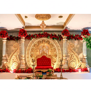 Decoración de Boda Malasia, Escenario Vinayaka, Decoración de Boda Gujarati, Escenario de Recepción, Decoración de Boda Hindú, Decoración de Escenario de Compromiso - Product Image 1