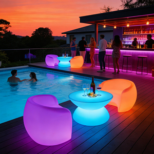 Smart Modern LED Furniture <strong>Set</strong> for <strong>Living</strong> <strong>Room</strong> Practical Plastic Sofa Corner Unique LED <strong>Table</strong> and Chairs for Hotels - Product Image 4
