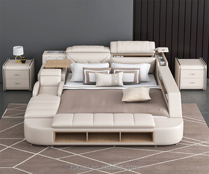 Camas Modernas Multifuncionales Personalizables con Almacenamiento, USB, Música y LED, Juego de Muebles para Dormitorio RKJ-C212, Cama Inteligente RKJ-C212 - Product Image 2