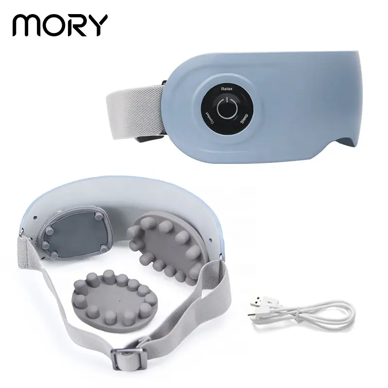 Mory Eye Massager Met Warmte Groothandel Eye Massager Apparaat Silicon Head Gekneed Oplaadbare Eye Massager Usb 5W Muzikale Functie