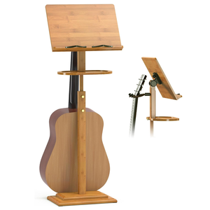 Estante <span class=keywords><strong>de</strong></span> soporte <span class=keywords><strong>de</strong></span> música <span class=keywords><strong>de</strong></span> bambú con bandeja, Clip <span class=keywords><strong>para</strong></span> guitarra, organizador <span class=keywords><strong>de</strong></span> <span class=keywords><strong>partituras</strong></span> <span class=keywords><strong>de</strong></span> madera <span class=keywords><strong>para</strong></span> Conductor, <span class=keywords><strong>atril</strong></span>, violín, Piano, ukelele - Product Image 1