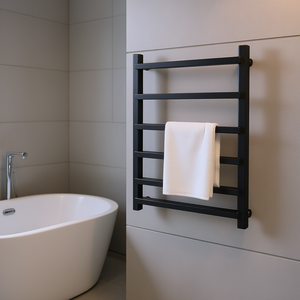 Toallero de Acero Negro de 18.9 Pulgadas, Toallero Minimalista de Pared para Baño con 4 Barras, Acabado Cromado en Acero Inoxidable - Product Image 2