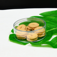 Conteneur en plastique PS durable en forme de cercle, en lucite, pour l'emballage de chocolats, de gâteaux, de cadeaux de fête de Pâques, de desserts, d'emballages alimentaires