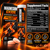 Tablet Efervesen Magnesium Oksida Cepat Larut dengan Kalsium Vitamin D3 B6 Elektrolit Pabrik OEM Kustom