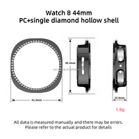 Étui en diamant pour Watch8 40mm/44mm PC + protecteur d'écran en diamant, résistant aux chocs, anti-chute, résistant aux rayures 8