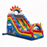 Toboggan gonflable sec sur le thème de la Princesse Violette, toboggan gonflable pour enfants en PVC robuste pour parc d'attractions