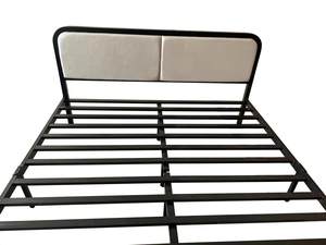 Marcos de cama de hierro con <span class=keywords><strong>cabecero</strong></span> de tapicería, nuevo diseño, <span class=keywords><strong>precio</strong></span> de fábrica, buena calidad - Product Image 2