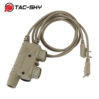 TS TAC-SKY Talkie-walkie tactique Adaptateur PTT Dual Pass V2 PTT pour casque de tir de chasse tactique