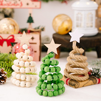 Décoration de table de Noël créative en perles, style nordique, ornement de Noël en perles de bois, cadeau artisanal DIY pour fête