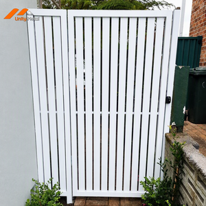Aluminum Vertical Slatted Gate Weather Resistant Privacy Screen Divider for Villa Garden Courtyard and Landscape Projects - Product Image 1