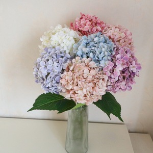 Flor de hortensia artificial de seda para decoración de bodas en interiores, hortensia tipo lollipop - Product Image 2