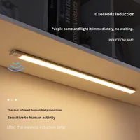 Lampu Strip LED gerak dinding nirkabel isi ulang ultra-tipis lampu Sensor Induksi manusia magnetis pintar Bar lampu untuk lemari pakaian