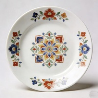 Assiettes en porcelaine à motif floral pour dîner, avec logo personnalisé, qualité alimentaire, compatibles lave-vaisselle, écologiques, assiettes en céramique blanches