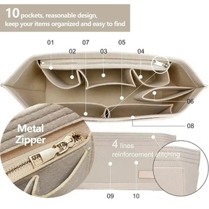 Bolsa organizadora de tela grande para bolsos de fieltro Speedy Tote, varias cortinas, solución de almacenamiento, monedero, organizador, bolsa de maquillaje, bolso interior - Product Image 2