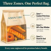 Large Kraft Paper Bread Bags Clear Side Window Resealable Tin Tie Gusset Base Food Safe Multi Eco Friendly Bulk Wholesale