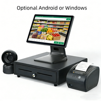 Fabricantes Smart Desktop POS Hardware 15 15,6 pulgadas Todo en uno Pantalla táctil Windows Android Caja registradora Máquinas Pos Systems