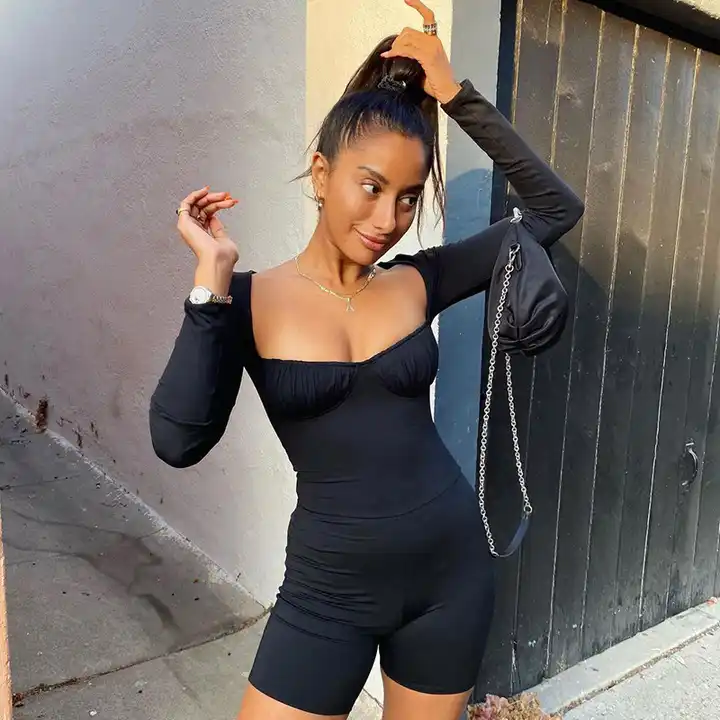 Spring long sleeve sexy bodycon jumpsuit