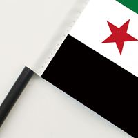 Drapeau de table de Syrie en polyester, vente en gros d'usine, décoration de bureau, base en plastique ABS et mât inclus