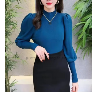 New Women's Lantern Sleeve Knit <b>Pullover</b> <b>Sweater</b> Fashion - Product Image 6