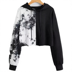 เสื้อฮู้ดครอปยูนิเซ็กซ์ลายมัดย้อม ทรงปกติ ผ้าถัก สวมใส่สบายๆ สำหรับฤดูใบไม้ร่วง สไตล์โอเวอร์ไซส์ - Product Image 1