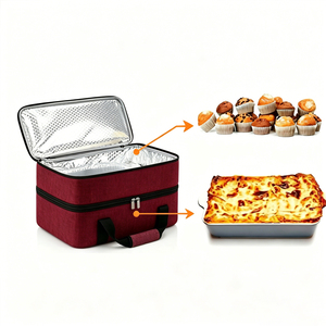 <span class=keywords><strong>Bolsa</strong></span> Térmica para Pizza y Guisos <span class=keywords><strong>de</strong></span> Doble Capa, <span class=keywords><strong>Bolsa</strong></span> Refrigerante para Alimentos para Picnic, Fiestas, Comidas Compartidas y Transporte <span class=keywords><strong>de</strong></span> Alimentos Calientes/Fríos - Product Image 2