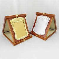 Boîte à certificats en bois pliable personnalisée, plaque de récompense en bois avec plaque dorée ou argentée Diaocai