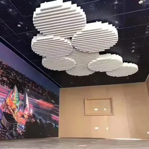 15mm âm thanh tuyệt vời hiệu suất âm thanh âm thanh Trần đám mây gắn trên trần nhà âm thanh hấp thụ Polyester Bảng điều khiển