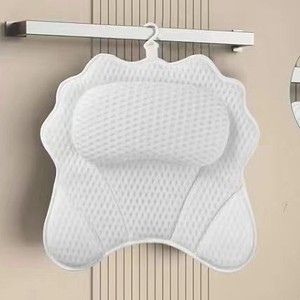 <span class=keywords><strong>Coussin</strong></span> de bain ergonomique avec 6 ventouses puissantes, antidérapant, de luxe, pour le soutien du dos et du cou, respirant, oreiller de bain 4D - Product Image 1